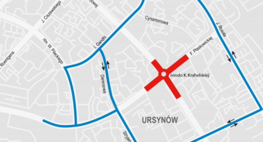 Mapka ze zmianami ruchu