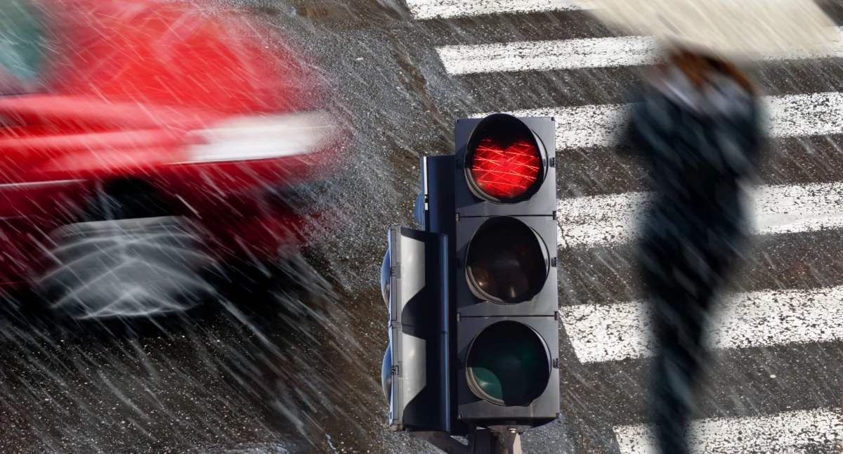 Akcja policyjna, Potrącenie przejściu pieszych ulicy Herbsta - zdjęcie, fotografia